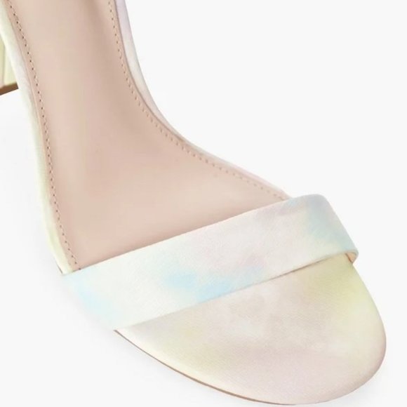 NIB JUSTFAB LORELAI PASTEL TIE DYE BLOCK HEELED SANDAL (8.5 & 9) - Picture 3 of 10